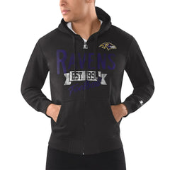 Baltimore Ravens Starter Domestic Post Season Full-Zip Hoodie - Black discount