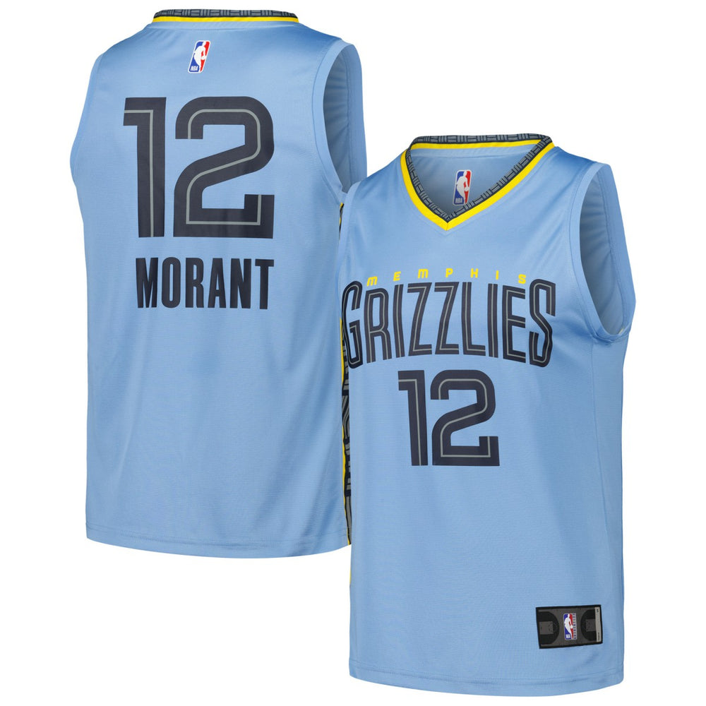 Ja Morant Memphis Grizzlies Fast Break Replica Player Jersey - Statement Edition - Light Blue for sale
