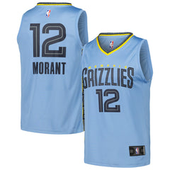 Ja Morant Memphis Grizzlies Fast Break Replica Player Jersey - Statement Edition - Light Blue for sale