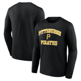 Pittsburgh Pirates Logo Athletic Heart & Soul Long Sleeve T-Shirt Black