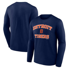 Detroit Tigers Logo Athletic Heart & Soul Long Sleeve T-Shirt Navy
