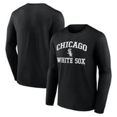Chicago White Sox Logo Athletic Heart & Soul Long Sleeve T-Shirt Black