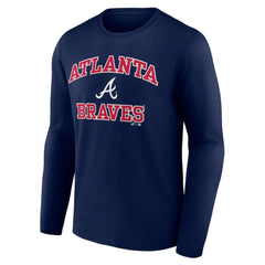 Atlanta Braves Logo Athletic Heart & Soul Long Sleeve T-Shirt Navy