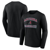 Arizona Diamondbacks Logo Athletic Heart & Soul Long Sleeve T-Shirt Black