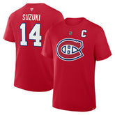 Nick Suzuki Montreal Canadiens Fanatics Authentic Stack Name & Number T-Shirt - Red T-shirts