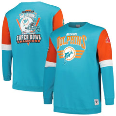 Miami Dolphins Big & Tall Fleece Pullover Sweatshirt - Aqua online