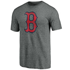 Boston Red Sox Official Logo Tri-Blend T-Shirt Heather Gray