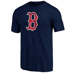Boston Red Sox Official Logo Tri-Blend T-Shirt Heather Navy