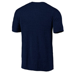 Detroit Tigers Official Logo Tri-Blend T-Shirt Heather Navy