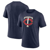 Minnesota Twins Official Logo Tri-Blend T-Shirt Heather Navy