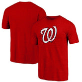 Washington Nationals Official Logo Tri-Blend T-Shirt Heather Red