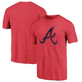 Atlanta Braves Official Logo Tri-Blend T-Shirt Heather Red