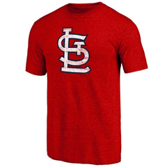 St. Louis Cardinals Official Logo Tri-Blend T-Shirt Heather Red