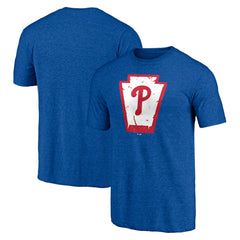 Philadelphia Phillies Hometown Collection Keystone Tri-Blend T-Shirt Heather Royal