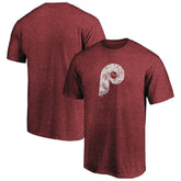 Philadelphia Phillies Cooperstown Collection Throwback Logo Tri-Blend T-Shirt Burgundy