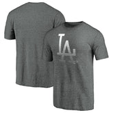 Los Angeles Dodgers Cooperstown Collection Logo Tri-Blend T-Shirt Heather Gray