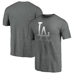 Los Angeles Dodgers Cooperstown Collection Logo Tri-Blend T-Shirt Heather Gray