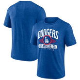 Los Angeles Dodgers Badge of Honor Tri-Blend T-Shirt Heather Royal