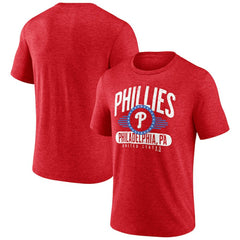 Philadelphia Phillies Badge of Honor Tri-Blend T-Shirt Heather Red