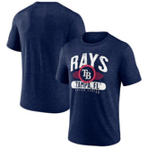 Tampa Bay Rays Badge of Honor Tri-Blend T-Shirt Heather Navy