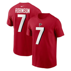 Bijan Robinson Atlanta Falcons Player Name & Number T-Shirt - Red online