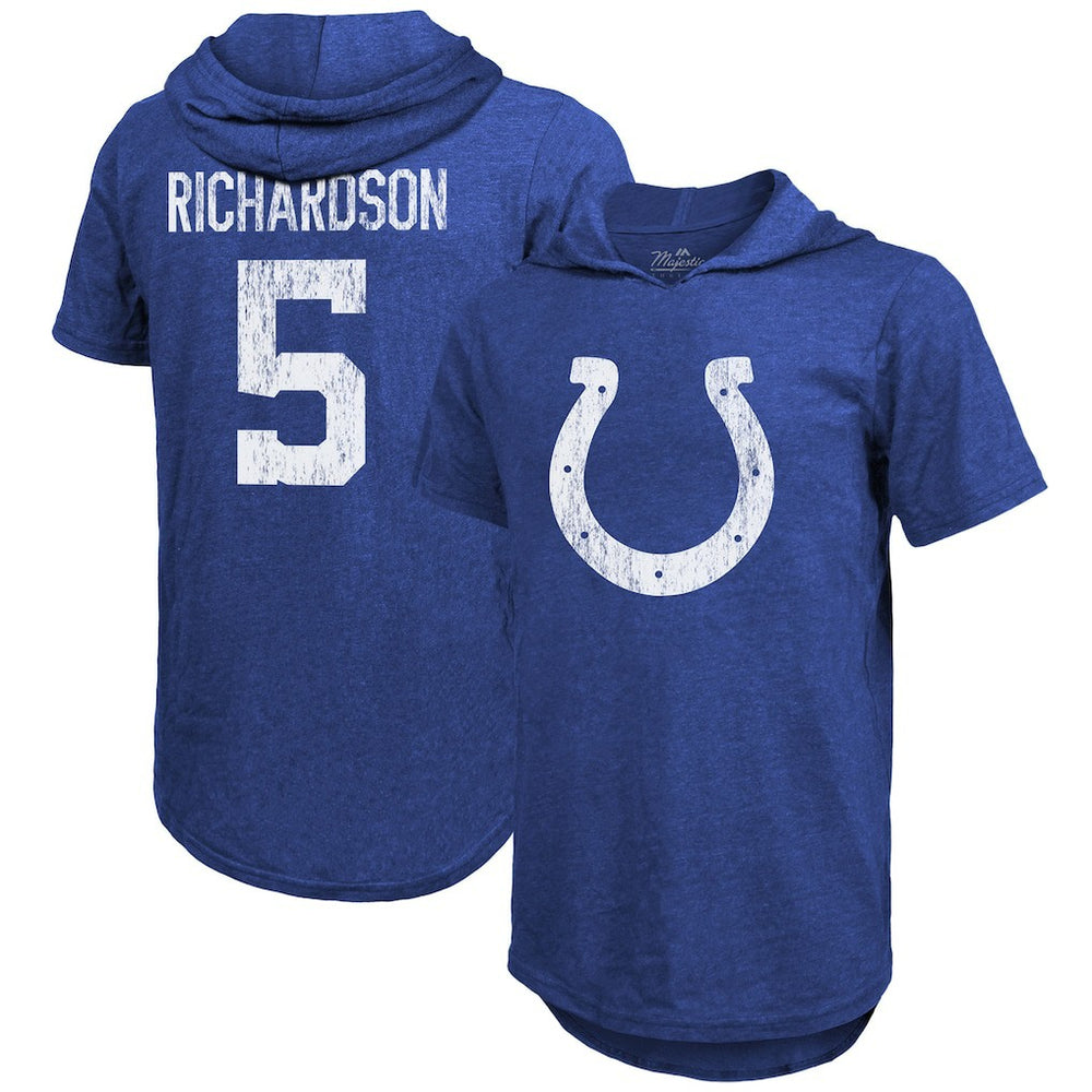 Anthony Richardson Indianapolis Colts Majestic Threads Player Name & Number Tri-Blend Slim Fit Hoodie T-Shirt - Royal online
