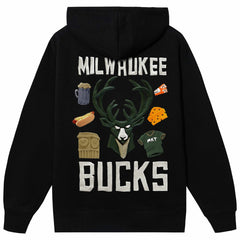 Milwaukee Bucks NBA x MARKET Unisex Claymation Pullover Hoodie - Black cheap