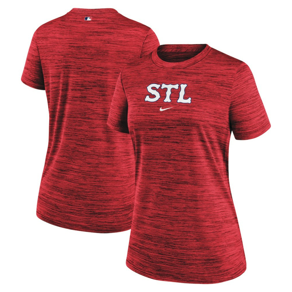 St. Louis Cardinals Women's 2024 City Connect Authentic Collection Practice Velocity T-Shirt Red