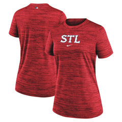 St. Louis Cardinals Women's 2024 City Connect Authentic Collection Practice Velocity T-Shirt Red