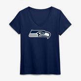 Seattle Seahawks Logo Athletic Women's Primary Logo V-Neck T-Shirt - College Navy outlet