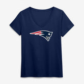 New England Patriots Logo Athletic Women's Primary Logo V-Neck T-Shirt - Navy discount
