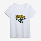 Jacksonville Jaguars Logo Athletic Women's Primary Logo V-Neck T-Shirt - White online