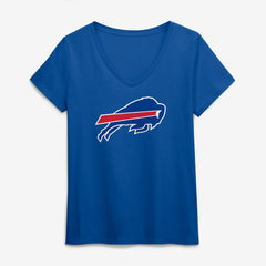 Buffalo Bills Logo Athletic Women's Primary Logo V-Neck T-Shirt - Royal discount