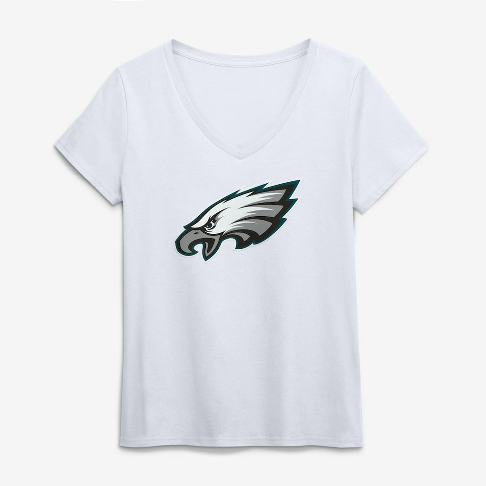 Philadelphia Eagles Logo Athletic Women's Primary Logo V-Neck T-Shirt - White discount