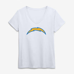 Los Angeles Chargers Logo Athletic Women's Primary Logo V-Neck T-Shirt - White sale