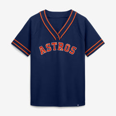 Houston Astros Women's Diva Race Ahead Raglan V-Neck T-Shirt Navy
