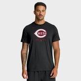 Cincinnati Reds Tri-Blend Logo T-Shirt Black