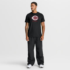 Cincinnati Reds Tri-Blend Logo T-Shirt Black