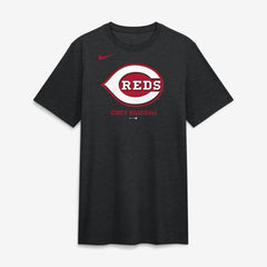 Cincinnati Reds Tri-Blend Logo T-Shirt Black