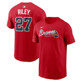 Austin Riley Atlanta Braves Home Name & Number T-Shirt Red