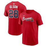 Matt Olson Atlanta Braves Home Name & Number T-Shirt Red