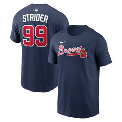 Spencer Strider Atlanta Braves Name & Number T-Shirt Navy