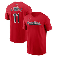 José Ramírez Cleveland Guardians Name & Number T-Shirt Red