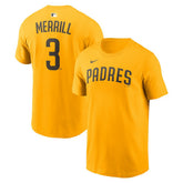 Jackson Merrill San Diego Padres Name & Number T-Shirt Gold