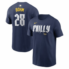 Alec Bohm Philadelphia Phillies City Connect Name & Number T-Shirt Navy