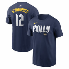 Kyle Schwarber Philadelphia Phillies City Connect Name & Number T-Shirt Navy