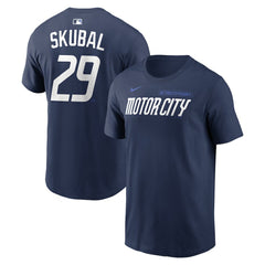 Tarik Skubal Detroit Tigers City Connect Name & Number T-Shirt Navy