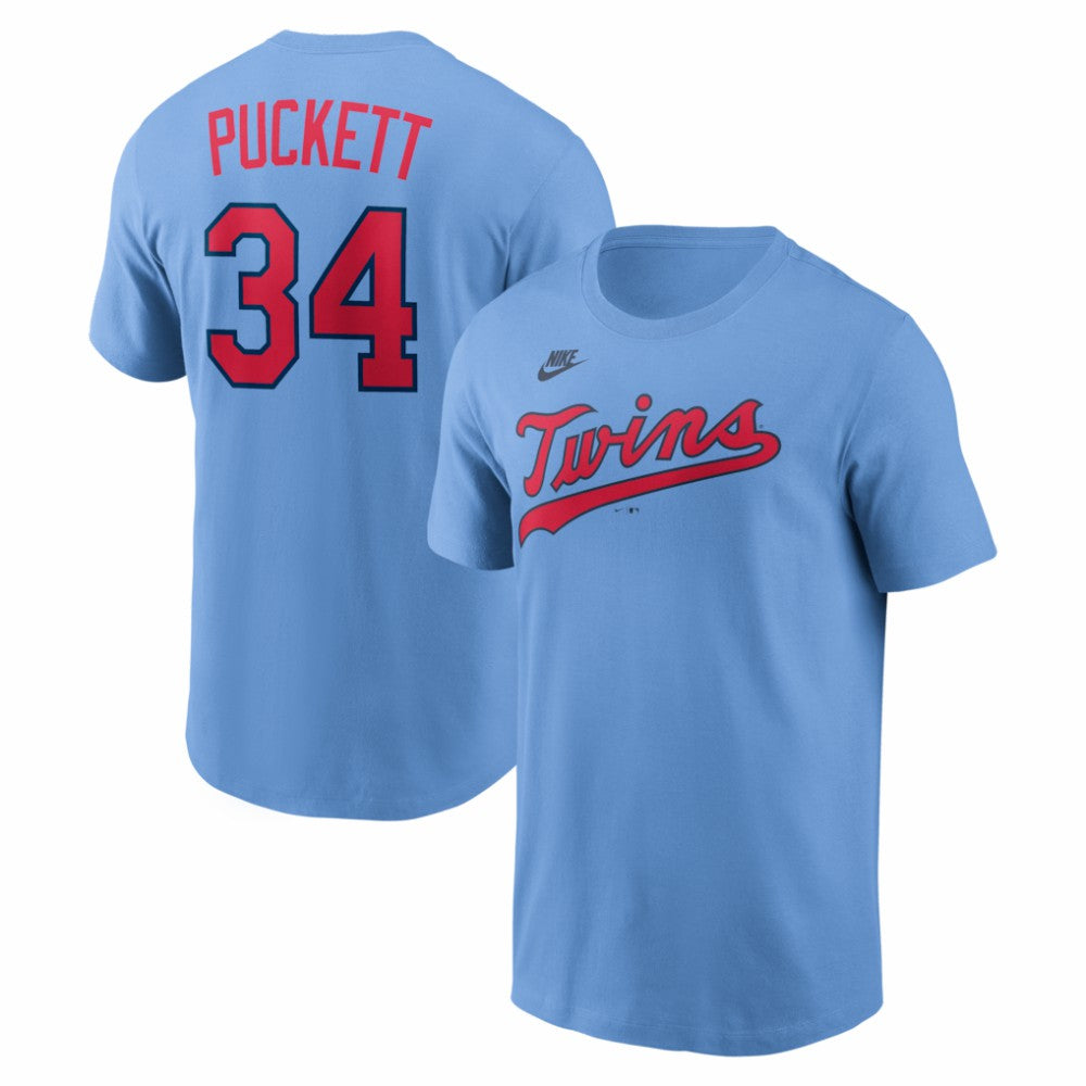 Kirby Puckett Minnesota Twins Cooperstown Collection Name & Number T-Shirt Light Blue