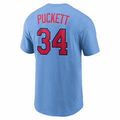 Kirby Puckett Minnesota Twins Cooperstown Collection Name & Number T-Shirt Light Blue