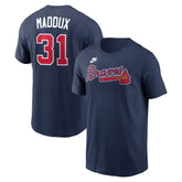 Greg Maddux Atlanta Braves Cooperstown Collection Name & Number T-Shirt Navy